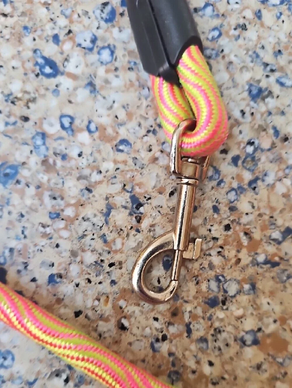 Colorful Braided Rope Dog Leash - Yellow & Pink
